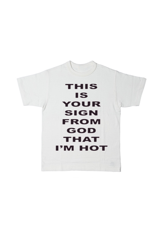 SIGN FROM GOD IM HOT BABY TEE / WHITE