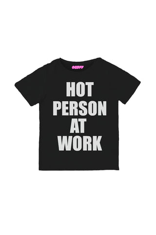 Hot Person at Work baby tee in black